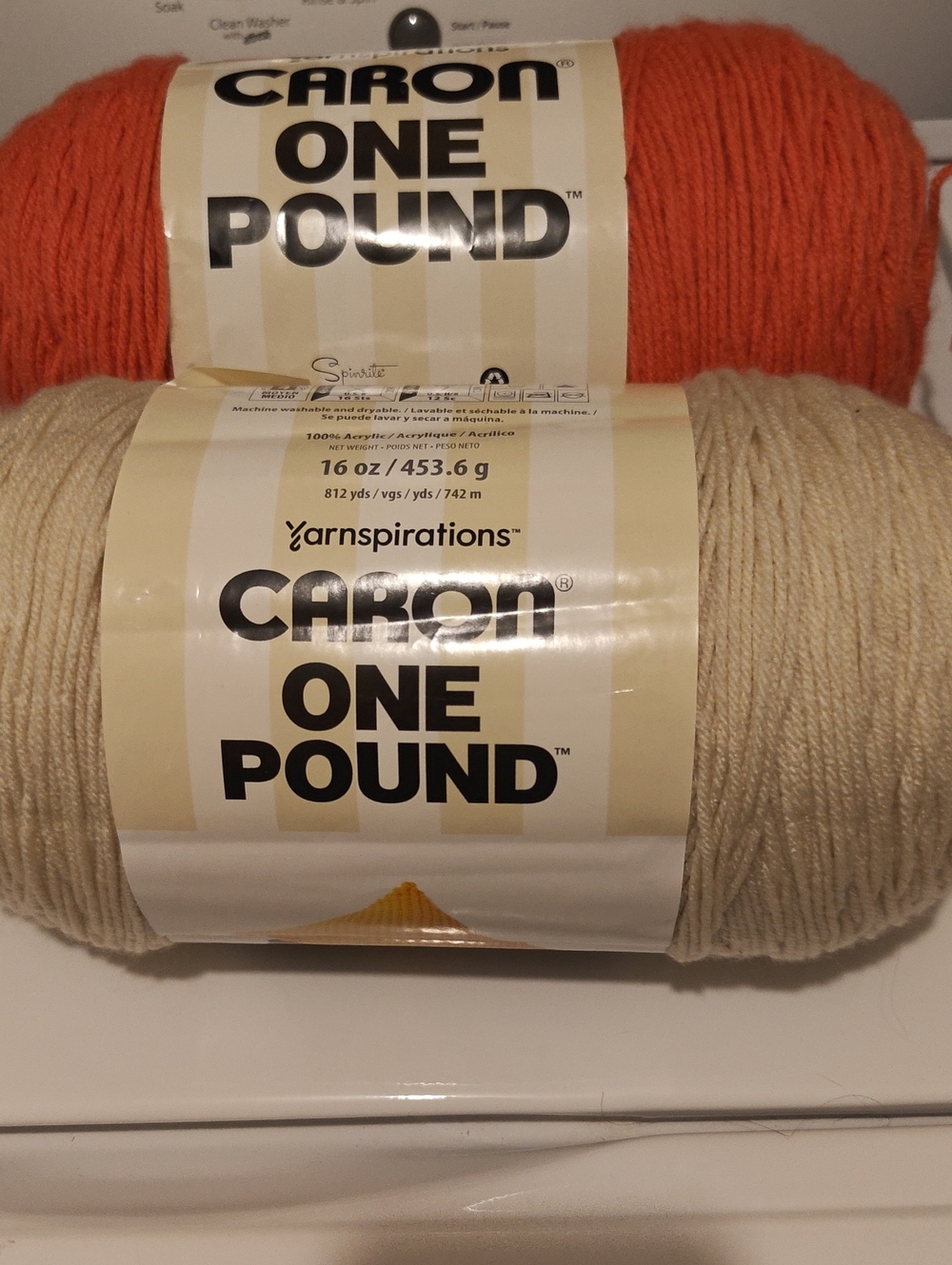 Carbon One Pound Yarn in Cream and Orange